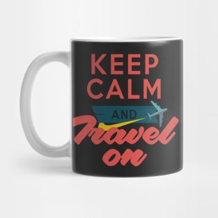 Keep Calm and Travel on an Airplane Mug